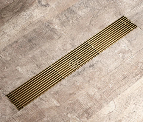 Dark Brushed Brass Linear Shower Trap 60cm #201877 - Image 3