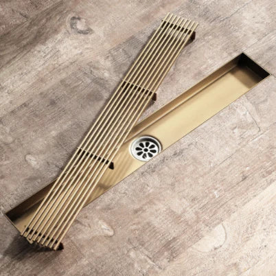 Dark Brushed Brass Linear Shower Trap 60cm #201877 - Image 2
