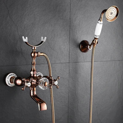 Rose Gold Bath Mixer with Crystal Diverter #201959 - Image 2