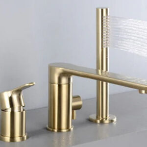 Brushed Gold Modern Bath Mixer with Hand Shower #201868