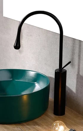 Black Teardrop Tall Basin Mixer #1702 - Image 2