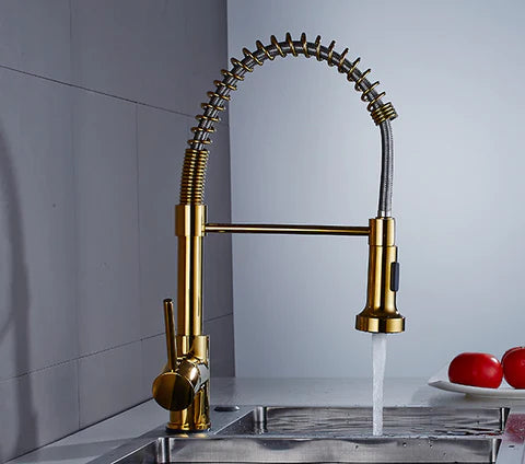 Arc Kitchen Mixer - Gold Spring