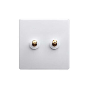 Classic White with Brass Toggle - 2 Levers