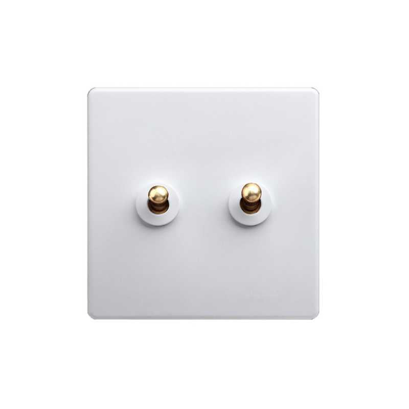 Classic White with Brass Toggle - 2 Levers