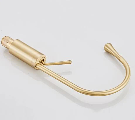 Brushed Gold Teardrop Short Basin Mixer #201827 - Image 4