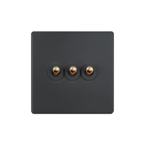 Classic - Grey with Brass Toggle - 3 levers