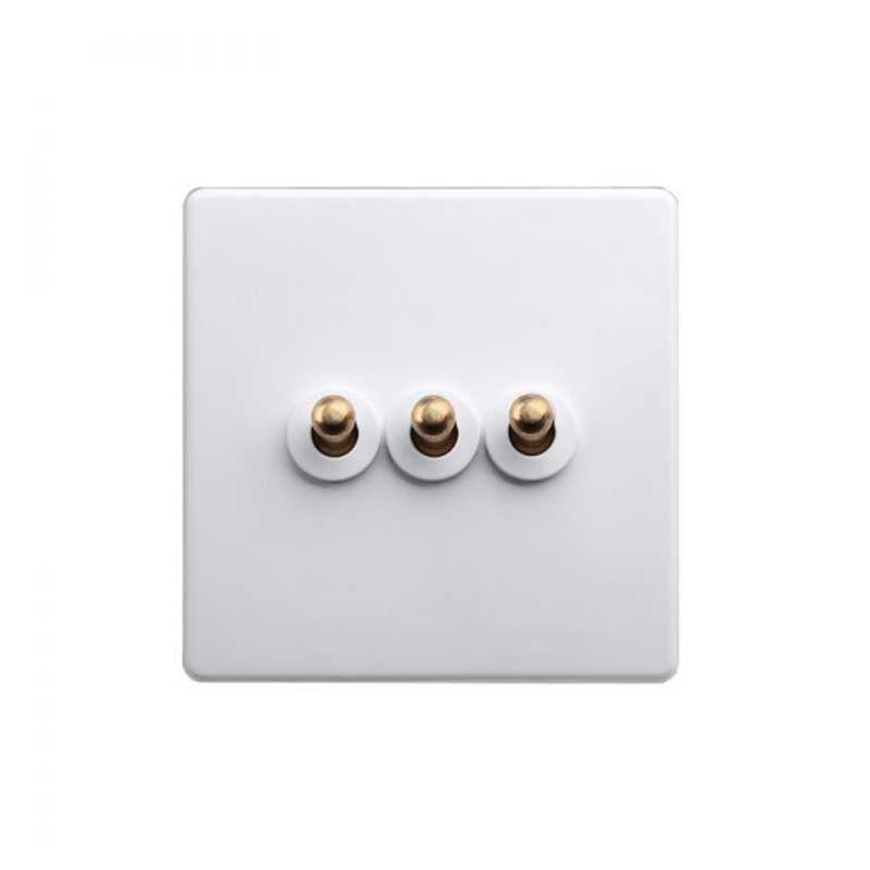 Classic White with Brass Toggle - 3 Levers - Image 2