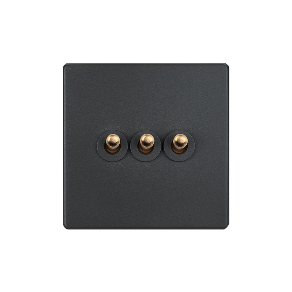 Classic - Grey with Brass Toggle - 3 levers