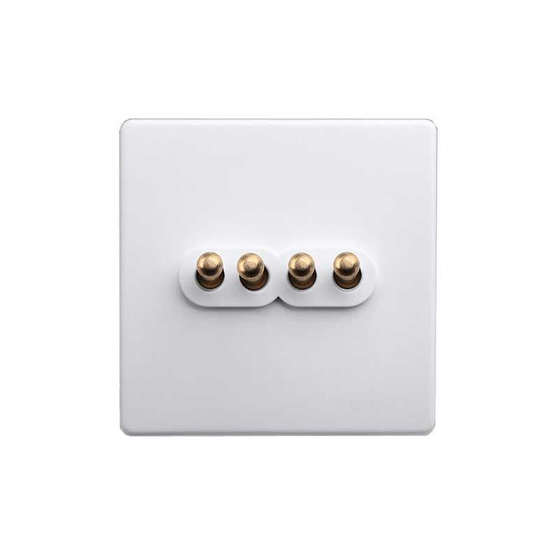 Classic White with Brass Toggle - 4 Levers - Image 2