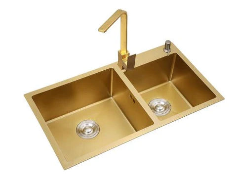 Gold Double Kitchen Sink #1602 - Image 3