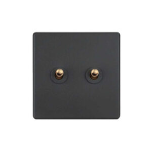 Classic - Grey with Brass Toggle - 2 levers