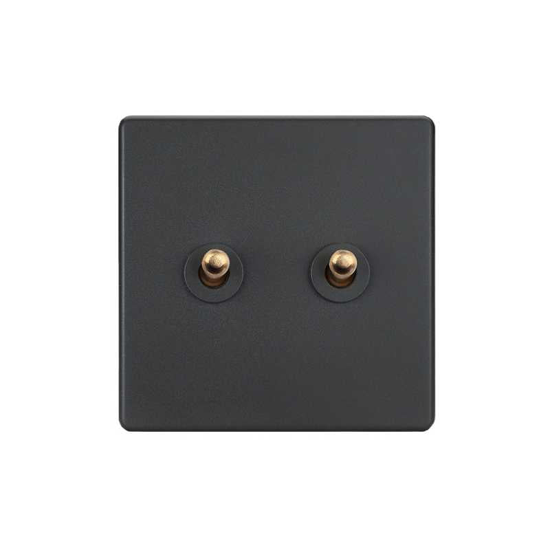 Classic - Grey with Brass Toggle - 2 levers