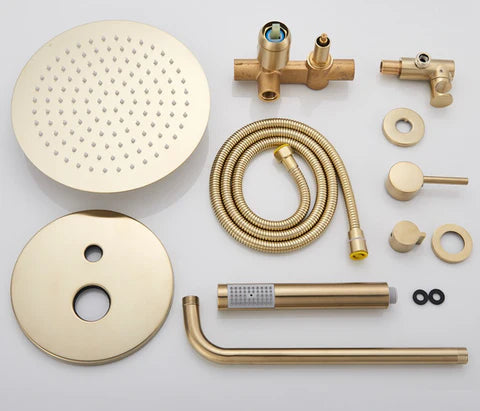 Brushed Gold Modern Concealed Shower with Hand Shower #20211 - Image 10