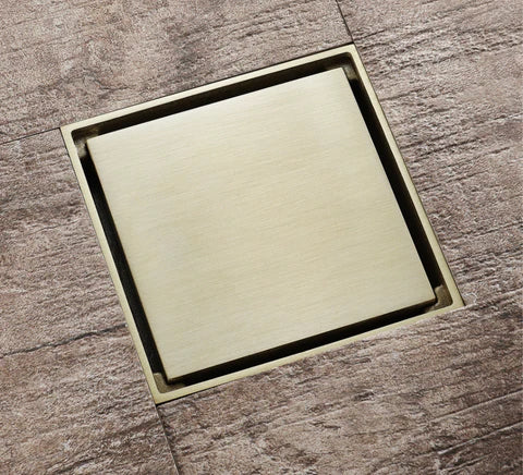 Square Modern Brushed Gold Shower Trap #20214 - Image 3