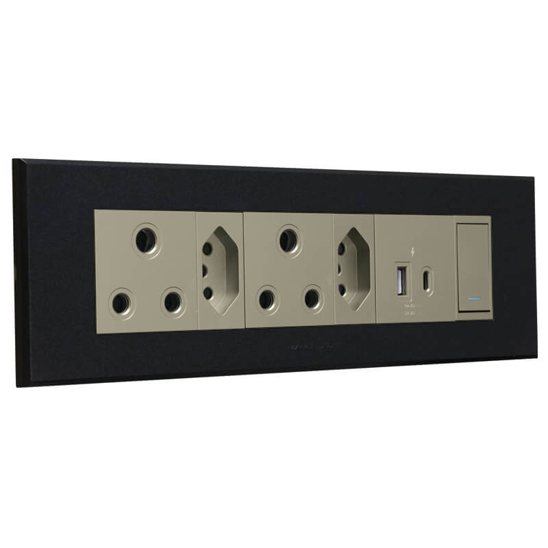 VETI 3 - Double RSA Sockets, Double RSA V-Slim, Combined USB A&C Socket Module - Image 2