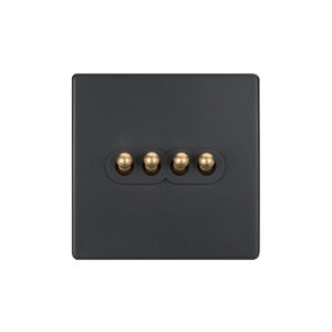 Classic -Grey with Brass Toggle - 4 levers