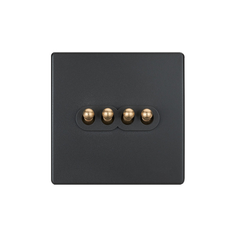 Classic -Grey with Brass Toggle - 4 levers