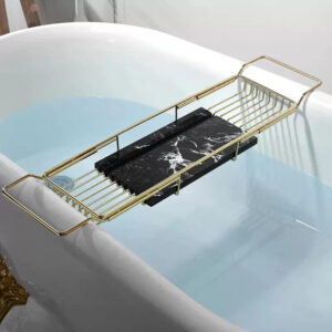 Gold & Black Marble Bath Caddy #20206