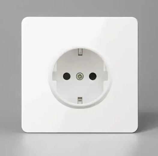 Elegant White & Silver EU Wall Socket - Image 2