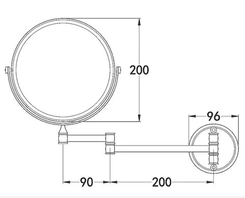 Double Sided Magnification Vanity Mirror Black- Wall Mount #201859 - Image 4