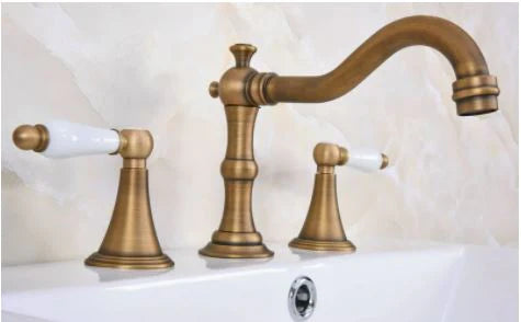 Antique Bath & Basin Mixer with Ceramic Handles #201850 - Image 2