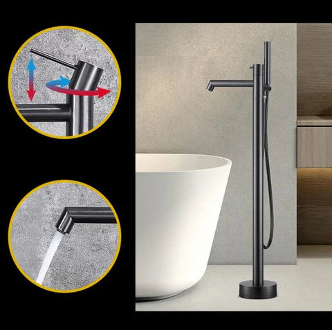 Gunmetal Grey Floor Stand Bath Mixer #202418 - Image 6
