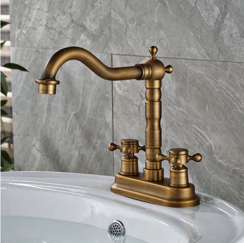 Brass Deck Mounted Basin Mixer #201751 - Image 5