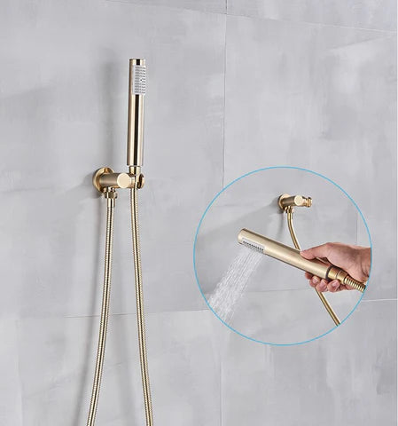 Brushed Gold Modern Concealed Shower with Hand Shower #20211 - Image 6