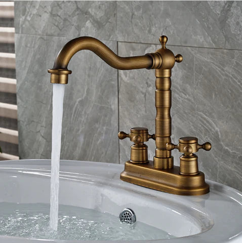 Brass Deck Mounted Basin Mixer #201751 - Image 4