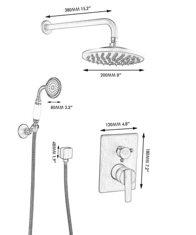 Oil Rubbed Black Shower Unit with Ceramic Hand Shower #20164 - Image 3