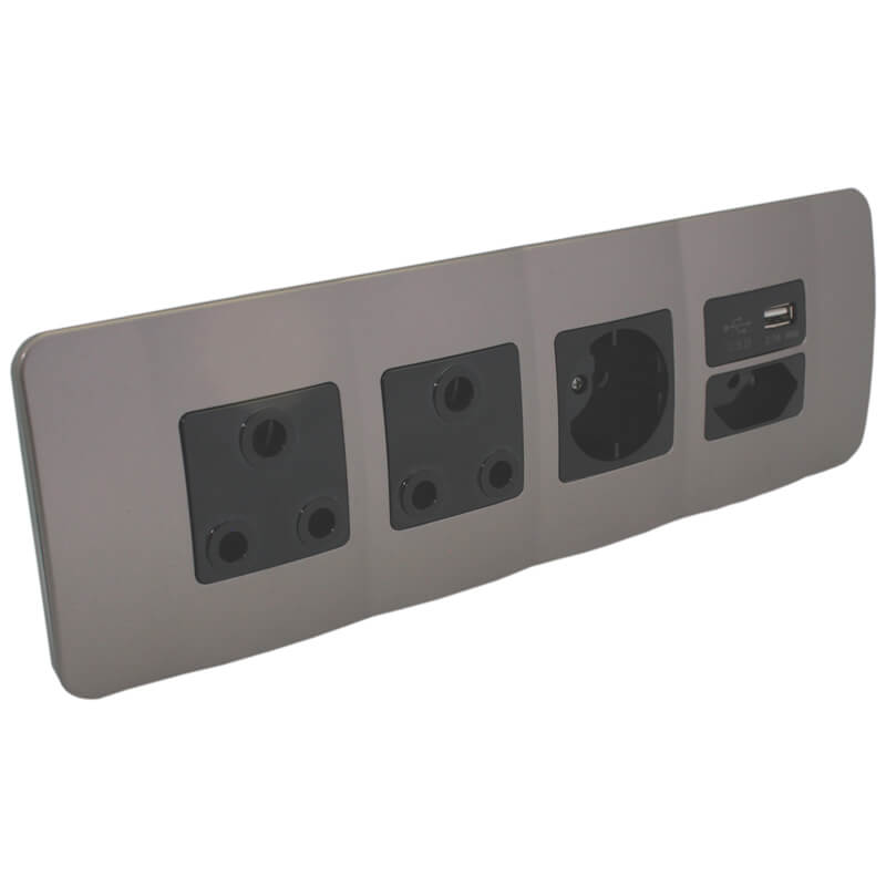 Veti 1 - Double RSA Sockets, Single RSA Schuko, Single USB Charger and Single RSA V-Slim - Image 2