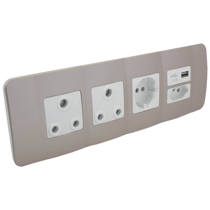 Omni - Double RSA Sockets, Single RSA Schuko, Single USB Charger and Single RSA V-Slim - Image 2