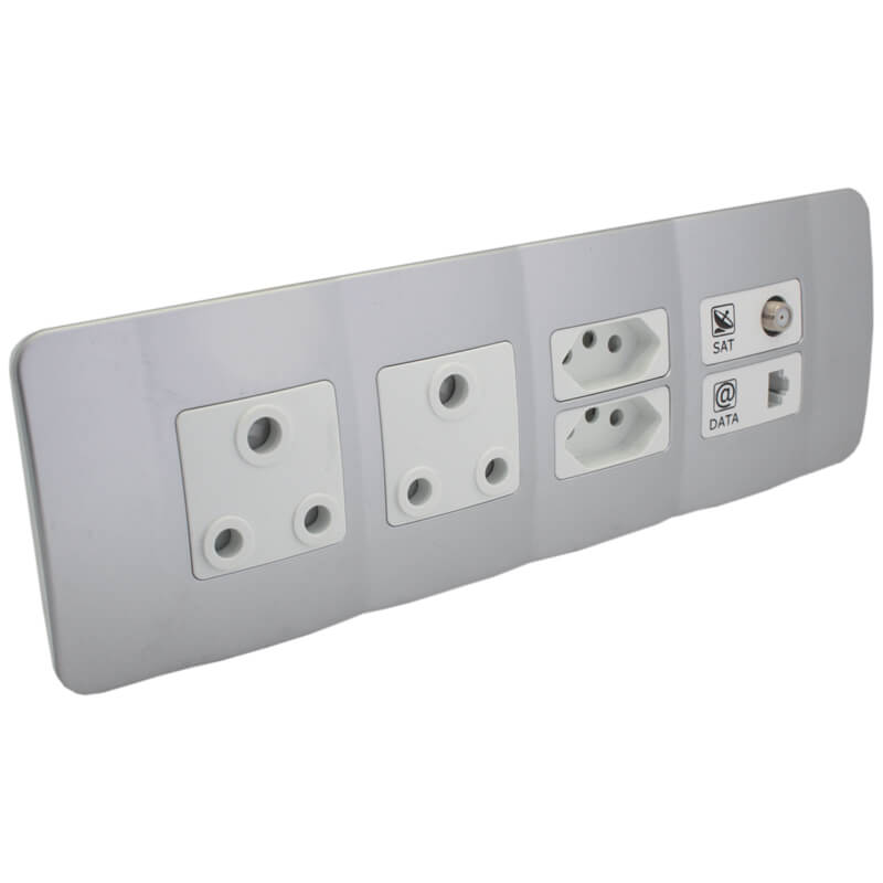 Omni Cluster - Double RSA Sockets - Single V-Slim - Single Satellite Outlet - CAT. 6 Data - Image 3