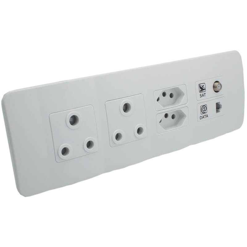 Omni Cluster - Double RSA Sockets - Single V-Slim - Single Satellite Outlet - CAT. 6 Data - Image 4