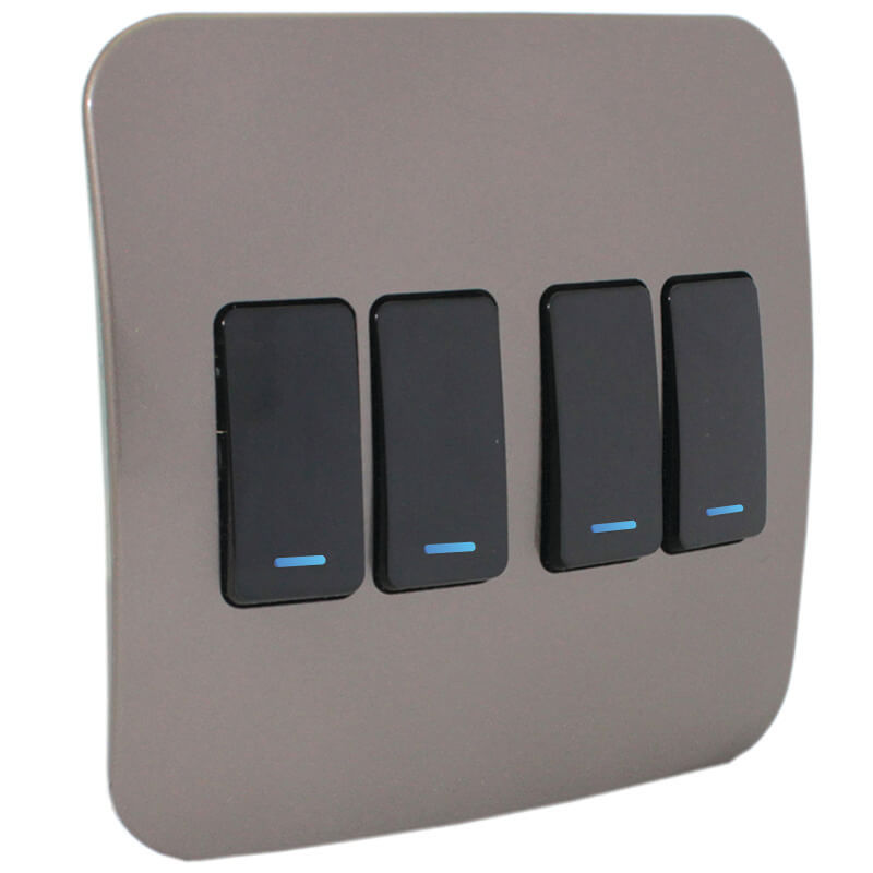 Four Lever One-Way Black Switch with Locator - Image 2