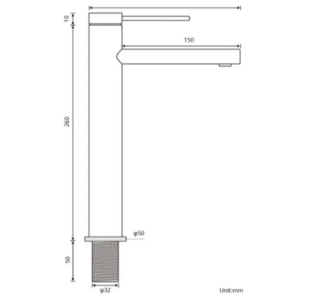 Gunmetal Grey Tall Basin Mixer #202402 - Image 4