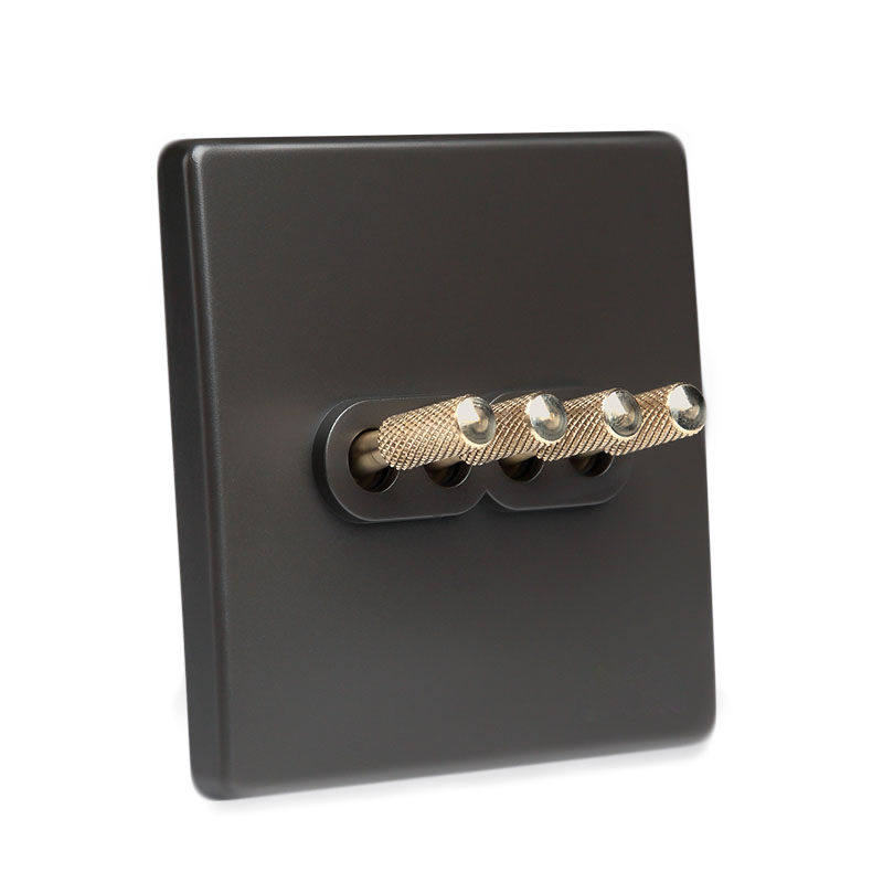 Tex Grey With Brass Toggle 4 Levers