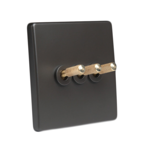 Tex Grey With Brass Toggle 3 Levers