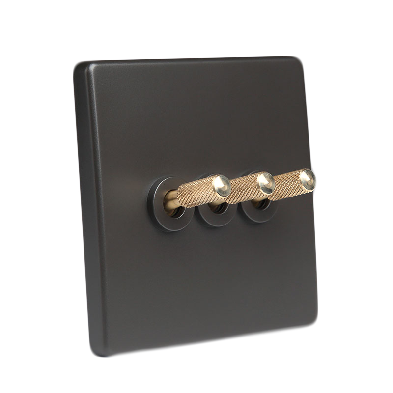 Tex Grey With Brass Toggle 3 Levers