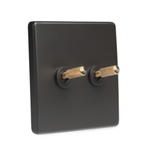Tex Grey With Brass Toggle 2 Lever
