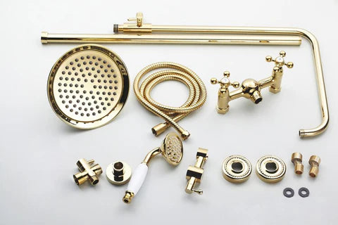 Polished Gold Wall Mounted Shower #20220 - Image 8