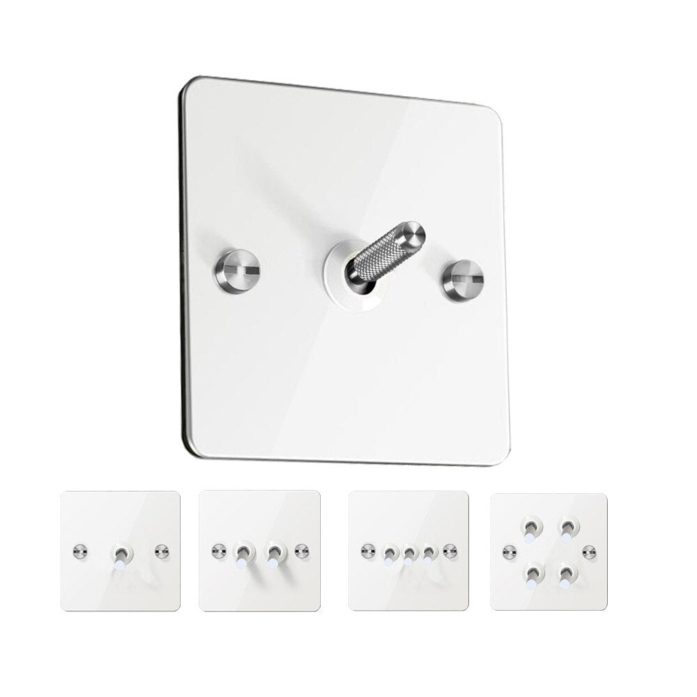 Detailed - White with Silver Toggle - 1 lever - Image 2