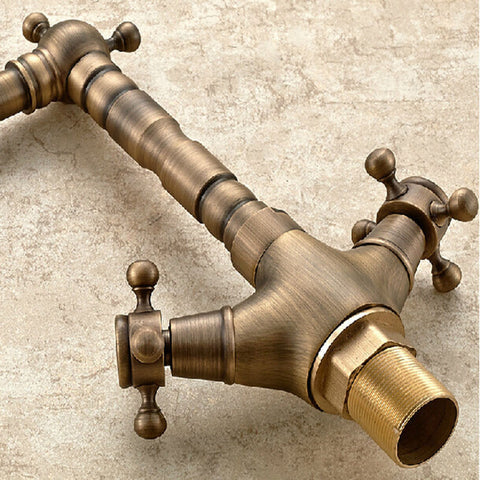 Classic Antique Brass Basin Mixer Short #20177 - Image 3