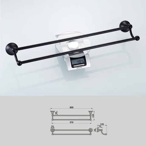 Black Antique Double Towel Rail #20195 - Image 4