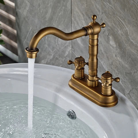 Brass Deck Mounted Basin Mixer #201751 - Image 3