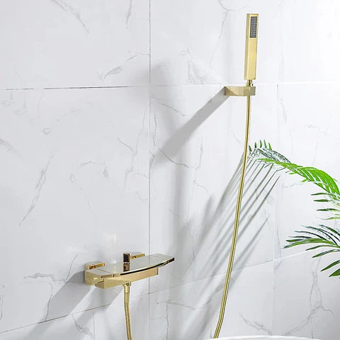 Modern Shiny Gold Bath Mixer #202339 - Image 2