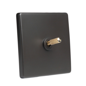 Tex Grey With Brass Toggle 1 Lever