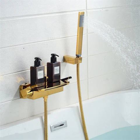 Modern Shiny Gold Bath Mixer #202339 - Image 3