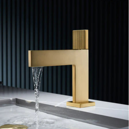 Brushed Gold Thin Basin Mixer #20142 - Image 8