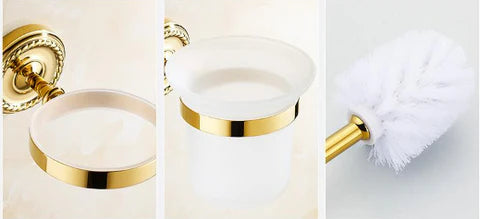 Shiny Gold Toilet Brush Holder #20236 - Image 3
